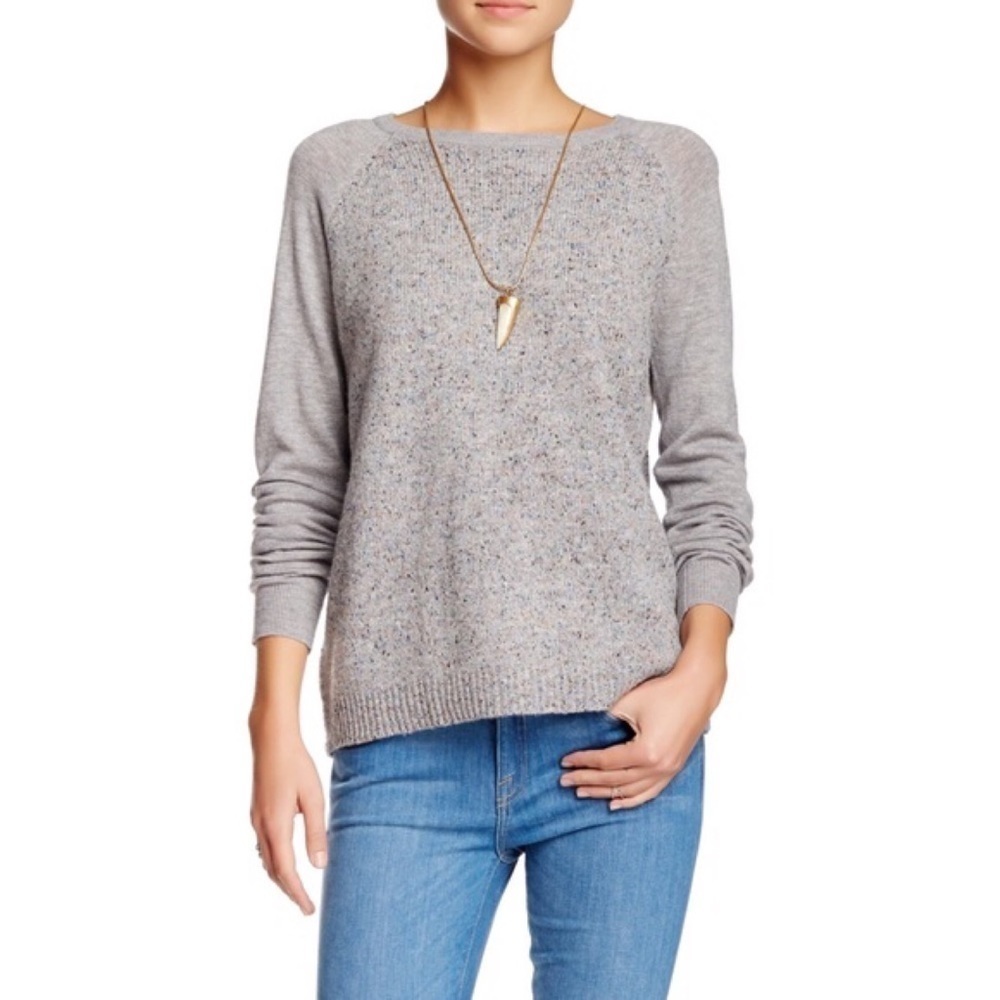 Joie Speckled Marled Raglan Wool Blend Sweater S​​​​​